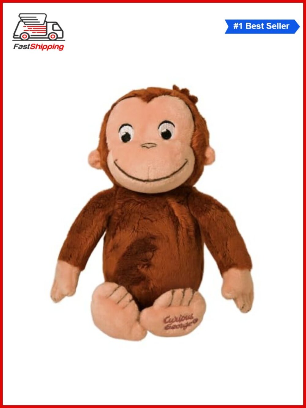 Curious George Monkey Stuffed Animal Plush Soft Cuddle Toy for Baby Toddler